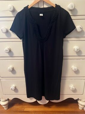 J. Crew Black Short Sleeve V-Neck Dress